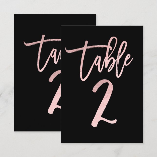 Número de mesa de escritura moderna con lámina ros (Anverso / Reverso)