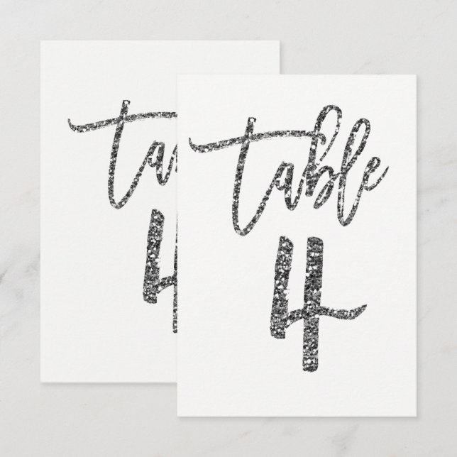 Número de mesa de escritura moderno de moda con br (Anverso / Reverso)