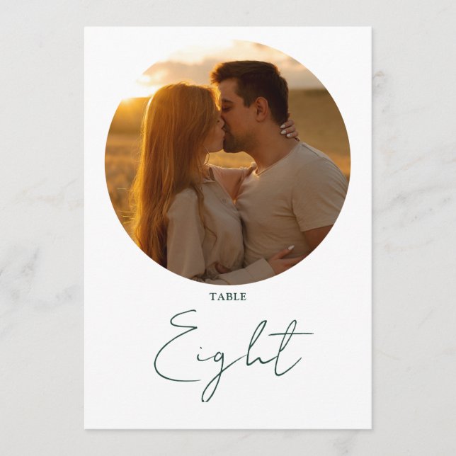 Número de mesa de escritura verde esmeralda minima (Anverso)