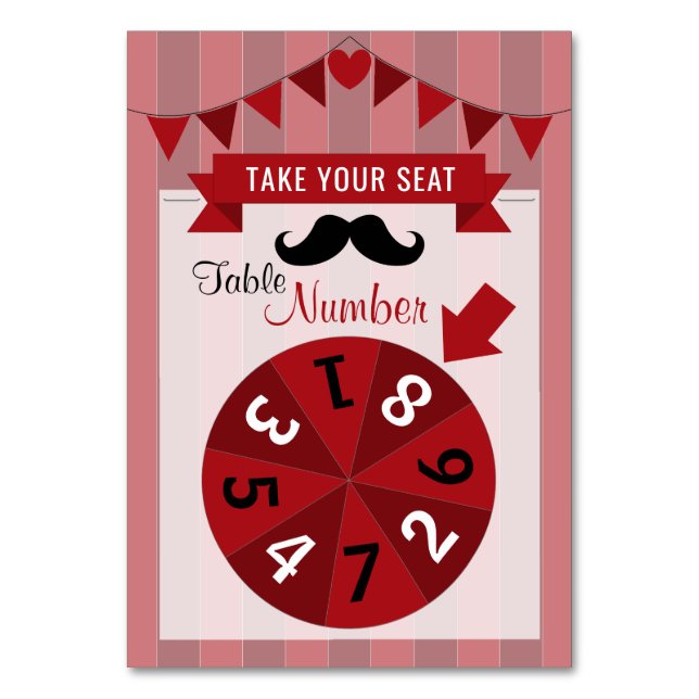 Número de mesa de fiesta de cumpleaños con cartel  (Anverso)