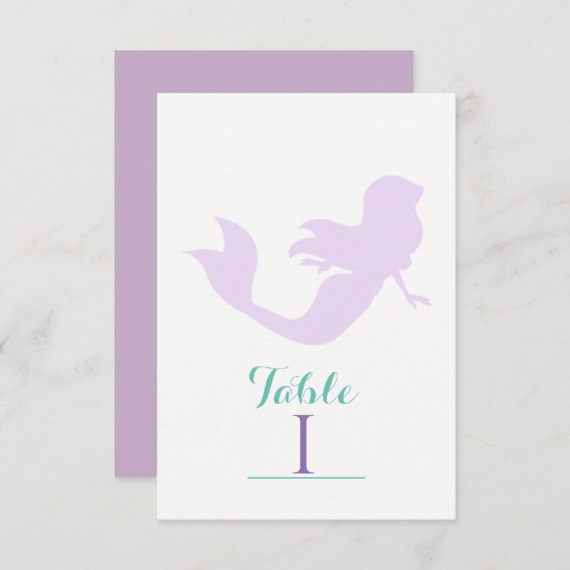 Número de mesa de fiesta de cumpleaños de sirena p (Anverso / Reverso)