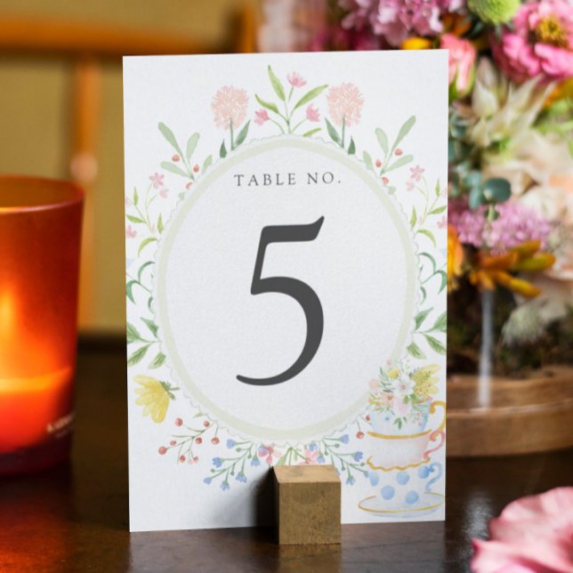 Número de mesa de fiesta de té de flores silvestre (Subido por el creador)