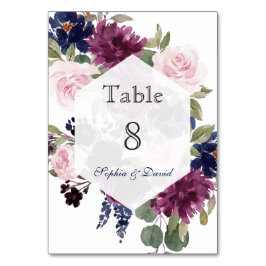 Número de mesa de flor de lavanda morada encantado