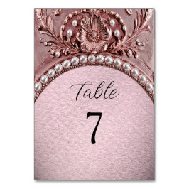 Número de mesa de flor rosa