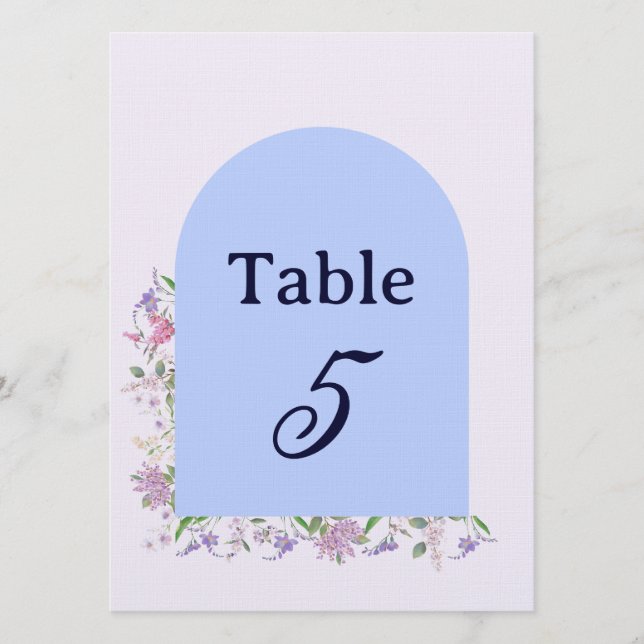 número de mesa de flores (Anverso)