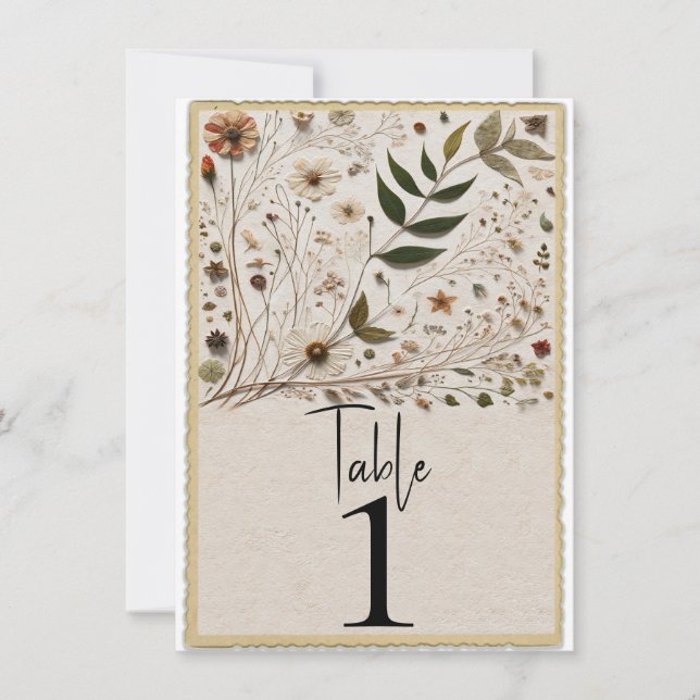 Número de Mesa de Flores Botánicas de la Belleza d (Anverso)