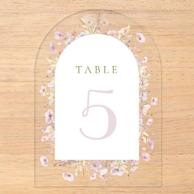 número de mesa de flores silvestres (Anverso)