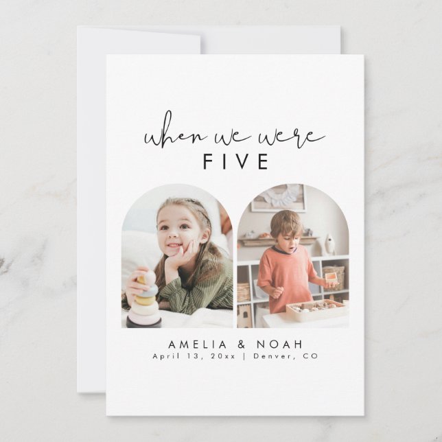 Número de Mesa de Foto de Cuando Éramos Edad Minim (Anverso)