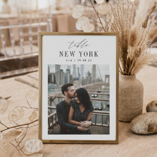 NÚMERO DE MESA DE FOTO DE VIAJE DE BODAS 5x7 DESCA