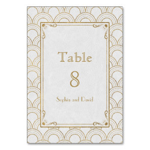 NÚMERO DE MESA DE Gatsby Gold Art Deco White Great
