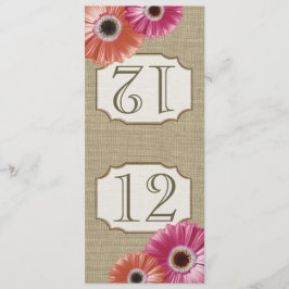 Número de mesa de Gerbera Daisy Rosa y Coral