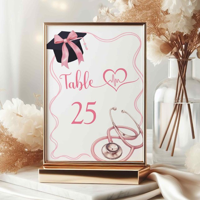 Número de mesa de graduación de enfermera Coquette (Subido por el creador)