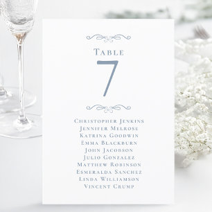 Número de mesa de invitados boda Tarjeta azul turb