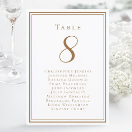 Número de mesa de invitados de boda marrón rústico