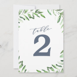 Número de mesa de jardín boho rama de olivo