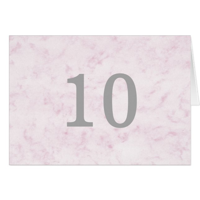 Número de mesa de mármol elegante rosado de Rubor (Anverso (Horizontal))