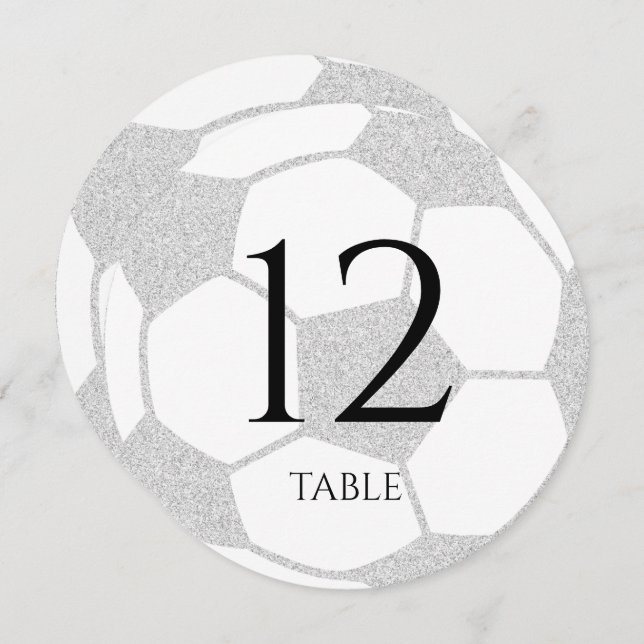 Número de mesa de plata de deporte de fútbol (Anverso / Reverso)