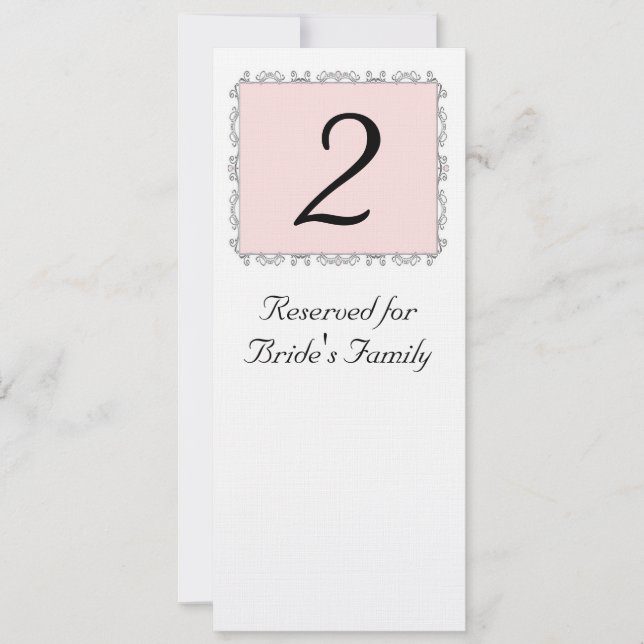 Número de mesa de recepción de boda (Anverso)