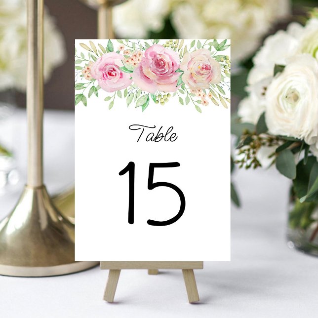 Número de mesa de rosas rosadas elegantes (Subido por el creador)