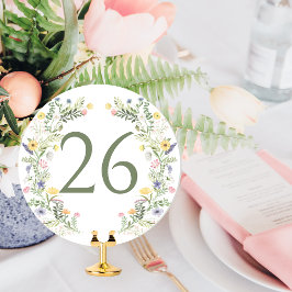 Número de mesa de verano de Boda de flor de prado 