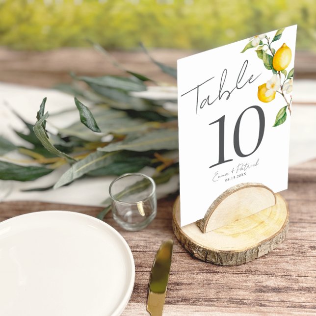 Número de mesa de verano de limón cítrico clásico (Subido por el creador)