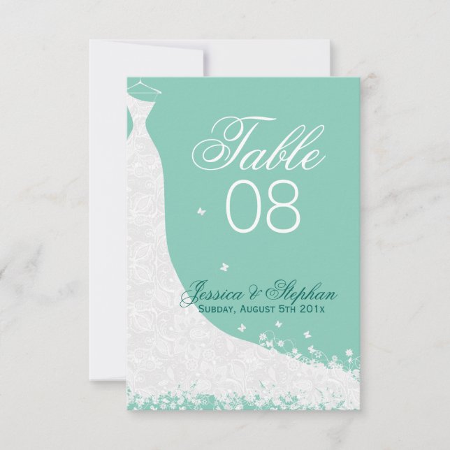 Número de mesa de vestido de novia de encaje blanc (Anverso)