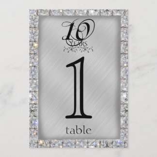 Número de mesa del 10º aniversario de estaño y dia