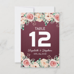 Número de mesa del asiento del Boda floral / Escor