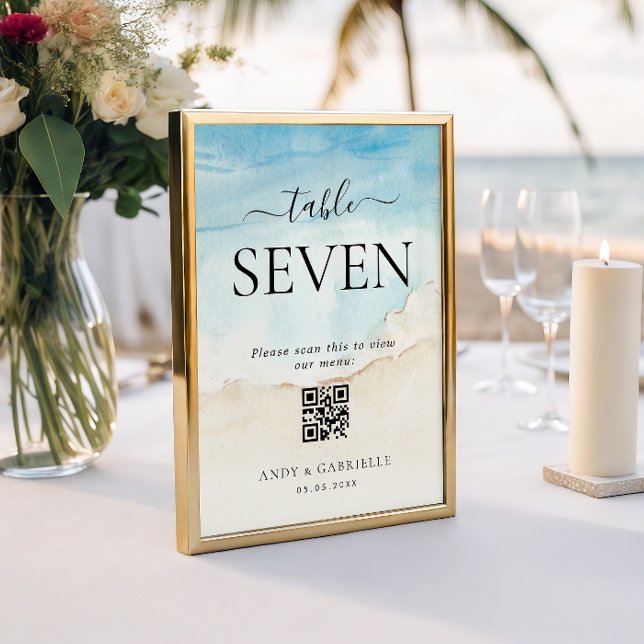 Número de Mesa del Menú de Boda con Código QR de P (Subido por el creador)