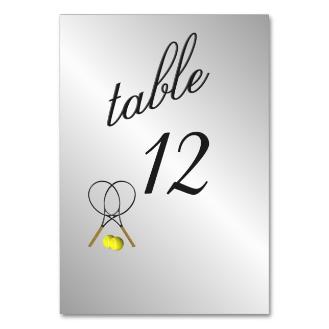 Número de mesa del tema del tenis plateado (Anverso)