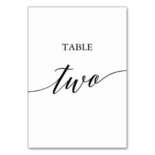 Número de mesa dos elegante mesa de caligrafía neg
