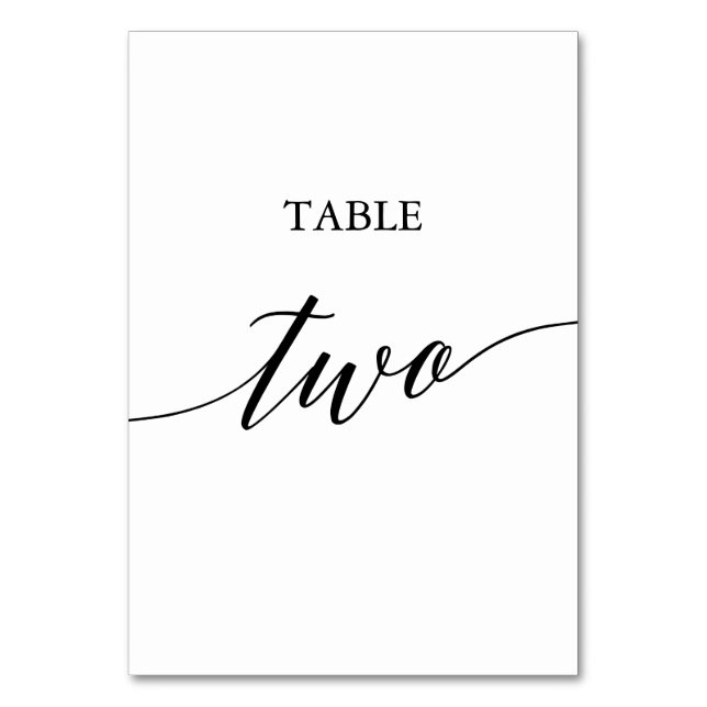 Número de mesa dos elegante mesa de caligrafía neg (Anverso)