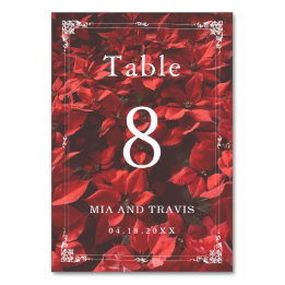 Número de mesa editable floral elegante rosa román