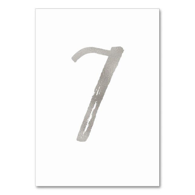 Número de mesa elegante con lámina de plata para b (Reverso)