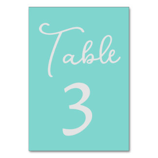Número de mesa elegante en Aqua