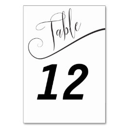 Número de mesa elegante en blanco y negro