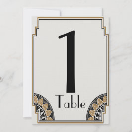 Número de Mesa Elegante en Oro Art Déco