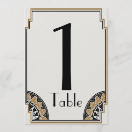 Número de Mesa Elegante en Oro Art Déco