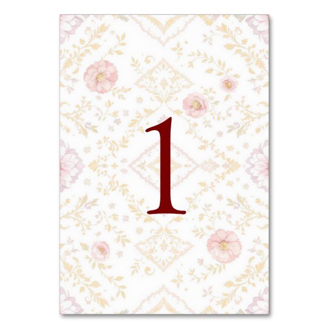 Número de mesa elegante para boda (Anverso)