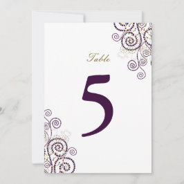 Número de mesa Elegante Vintage Boho Espirales Mor