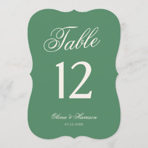 Número de mesa en forma de dado verde del club de