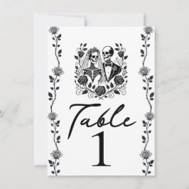 Número de Mesa Esqueleto Floral de Rosa de Parra e