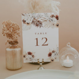 Número de Mesa Floral Boho Pampas