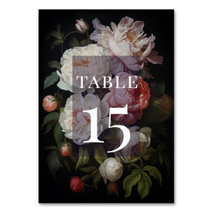 Número de mesa floral clásico rosa peonía temperam