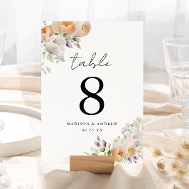 Número de Mesa Floral de Primavera Delicada para B