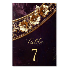 Número de mesa floral dorado ornamentado