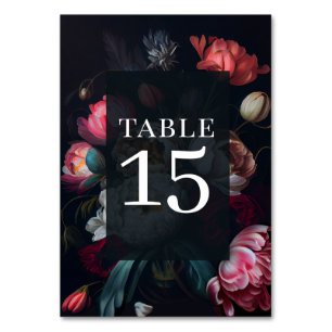 Número de mesa floral pictórico peonía temperament