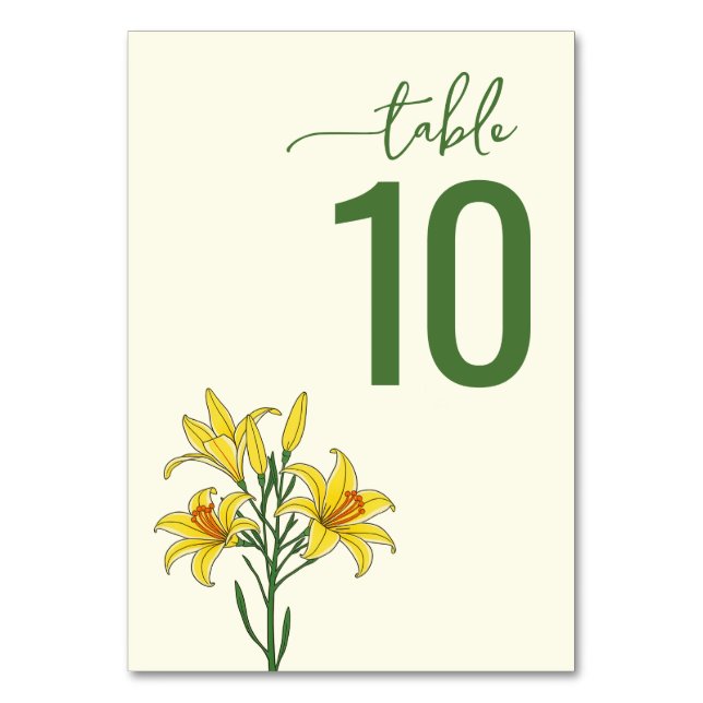Número de mesa floral verde elegante (Anverso)