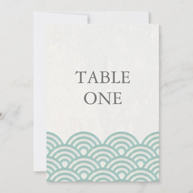 Número de mesa grande con olas estilizadas japones (Anverso)