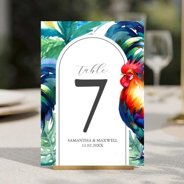 Número de mesa imprimible estilo acuarela Key West (Printable table number cards for destination wedding day of stationery art by Victoria Grigaliunas)